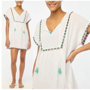 J Crew Swim 2X Beach Cover-Up Tunic White Gauze